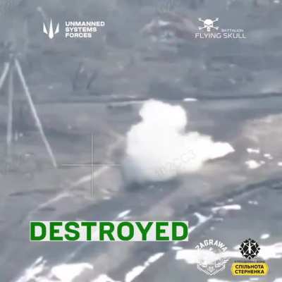 UA flying skull drone unit attacks Russian infantry with FPV and regular drones, haulting their assault.