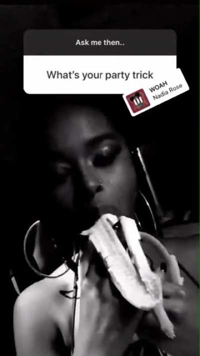 Deepthroating a banana