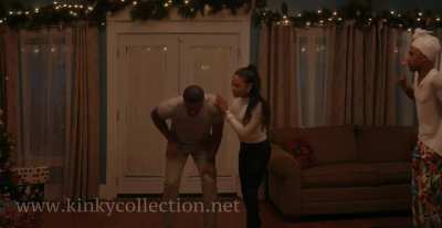 Christina Milian knees a man in the balls in Meet Me Next Christmas 2024