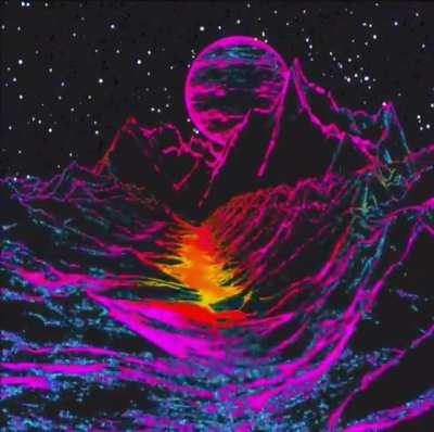 Vaporwave mountain