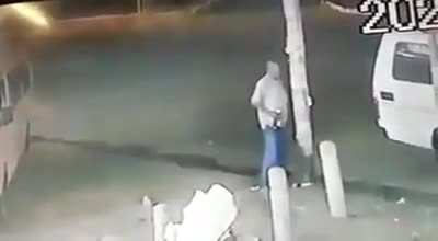 Drunk guy in South Africa takes a piss of a poorly wired electrical post and miraculously disappears into thin air.