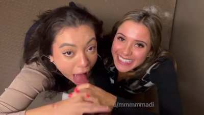 we went out to dinner and didn&rsquo;t want to wait till we got home to make him cum :)