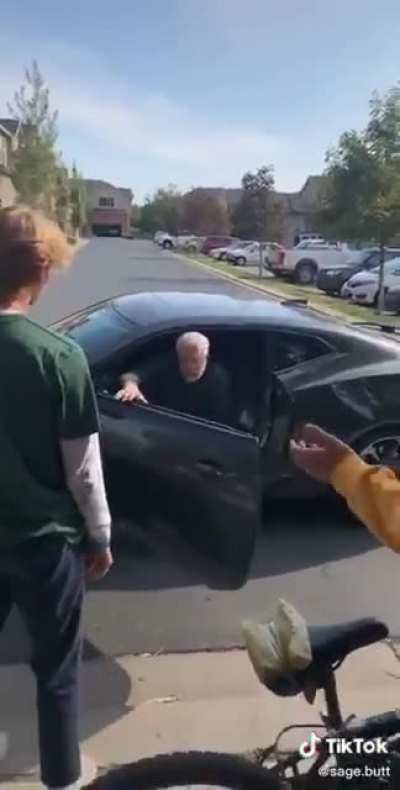 Suburban Boomer Laying Down The Law After Spotting Teens Going 