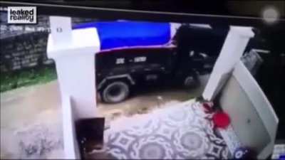 Truck driver reverses over kid