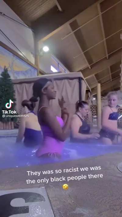 Accusing people of being racist because they don't want to be filmed while sitting in a hot tub two feet away from someone twerking