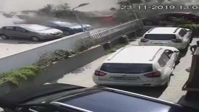 Bad road design + idiot driver