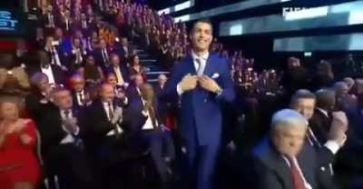 Ronaldo receiving an award