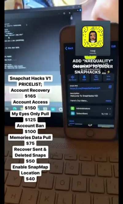 *REAL* Hit "naequality" via snapchat to order your social media h@cking needs for snap, facebook, instagram , of &amp;amp; more! Gr0up Link Below!