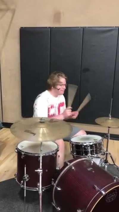 Some legend drummed the pornhub intro at my scho- AAAA
