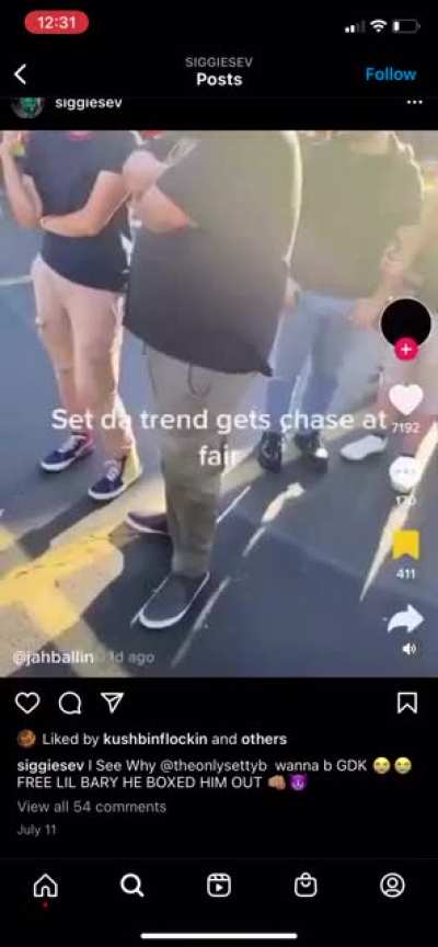 If Set Da Trend was running from folks at the state fair why would y&rsquo;all doa dick suckers think he would do something posted up outside?
