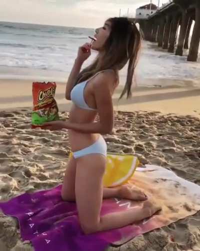 Leena on the beach