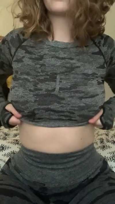 Letting your tits loose after a hard workout is one of life's greatest pleasures
