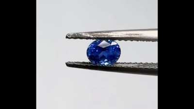 Sapphire 0.58cts 5.04x3.75mm cut in a classic oval. This is heated Sri Lankan material and it's absolutely cornflower blue. So so so good. Very small inclusion visible with a loupe. Reg $928 USD Sub price $750 USD plus shipping