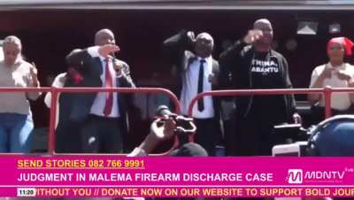Julius Malema sings &lsquo;Kill the Boer&rsquo; after being found guilty in his firearm discharge case.