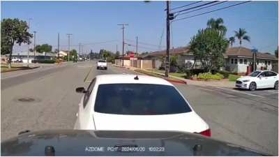 Road Rager Uses Bicycle Lane & Brake Checks