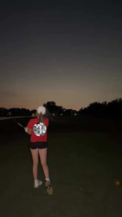 My daughter found a new toy on the course yesterday.