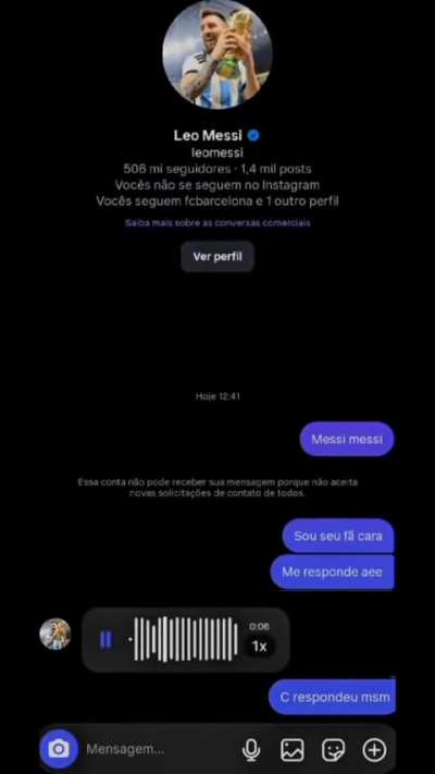 Messi humilde