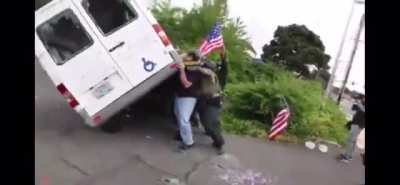 Poor Boys Showing Their True Colors As They Flip A Handicap Van In Portland
