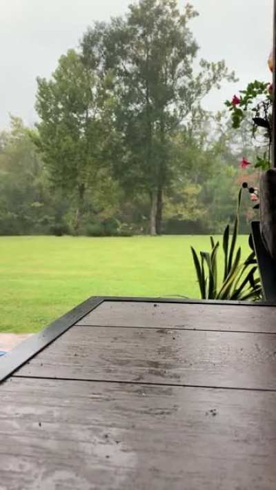 This is my favorite way to enjoy rain, to sit on my grandparents&rsquo; porch and just relax.