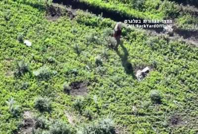 Unknown army soldier getting killed by a drone