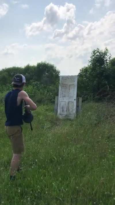 Hi, I’m hunter. Today I’ll be teaching the correct way to breach a door with a saiga 12. Thanks for your time.