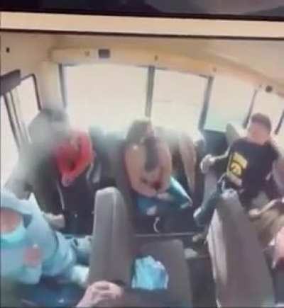 Street racer in a mustang crashes into bus