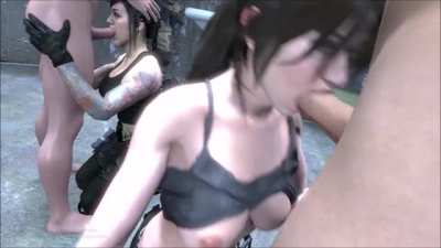 Lara And Mara Face Fuck (ScathachAlter) [Tomb Raider & Call of Duty]