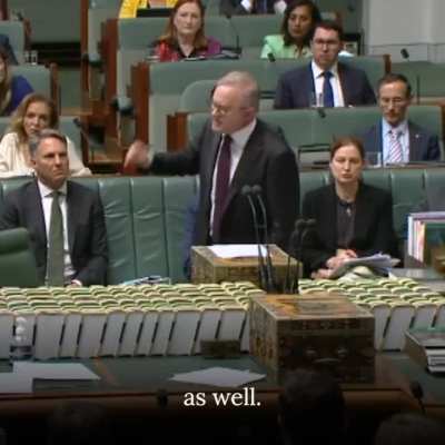 The angry Albo speech that was reported yesterday. "Leaders have a responsibility to unite the country, not divide it."