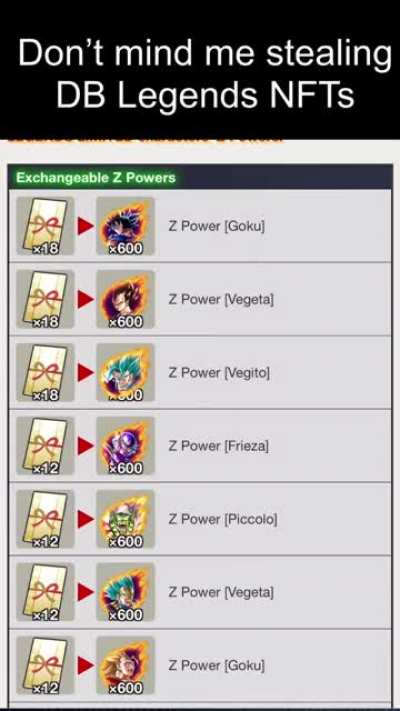 Don&rsquo;t mind me stealing DB Legends NFTs
