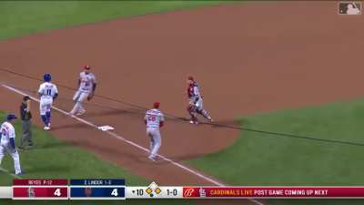 [Highlight] The Cardinals somehow turn a 3-2-5 double play in the bottom of the 10th to stop the winning run from scoring and keep the game alive