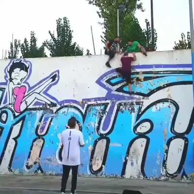 Just climbing a wall