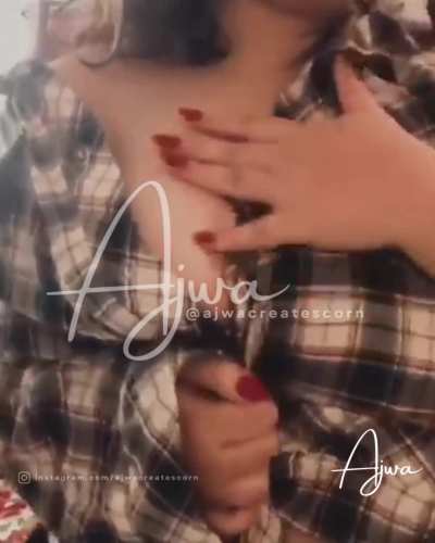 Unbuttoned just enough to make you hesitate. If this slow touch already has you staring, premium would finish the job. Follow @ajwacreatescorn on X, Facebook, TikTok &amp;amp; Instagram &mdash; subscribe if you want more than a tease.
