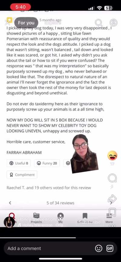 Farrah&rsquo;s yelp account! Batterment 😂