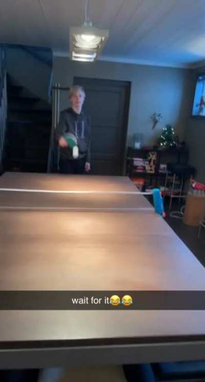 Wanted to film me beating my brother in pingpong, the outcome was much worse...