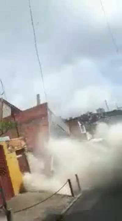 House fall in Mau&aacute; city, Brazil. Aug 22, 2020