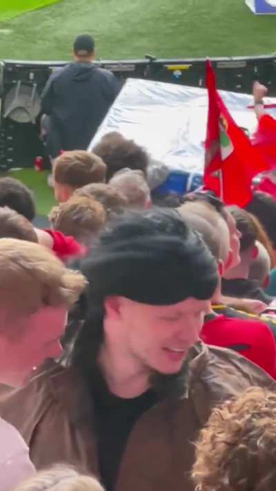 Aaron Ramsdale in fancy dress at the Championship Play-Off final between Leeds United &amp;amp; Southampton at Wembley today. 🕵️&zwj;♂️