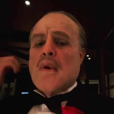 Singer The Weeknd&rsquo;s look as Marlon Brando in the The Godfather