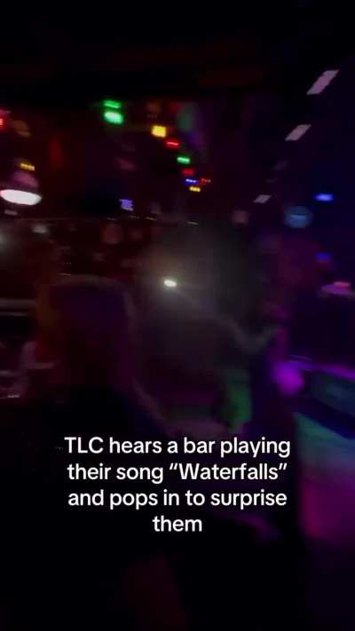 TLC hears a bar playing their song "Waterfalls" and pops in to surprise them
