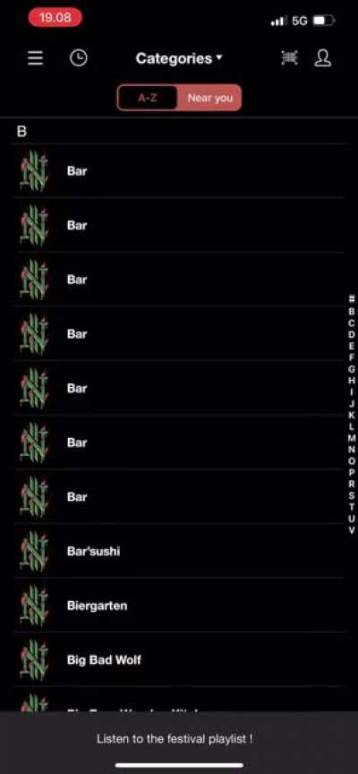 Checking the list of &ldquo;food&rdquo; stalls at a festival after promising myself I wouldn&rsquo;t drink. Good luck to me 😂