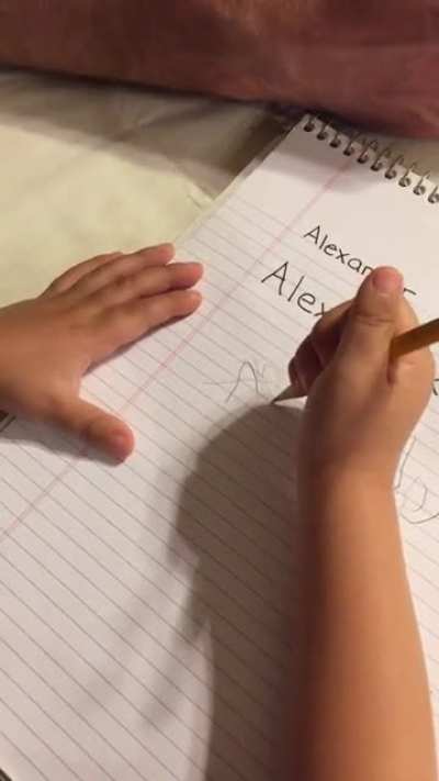 So excited about my son&rsquo;s handwriting