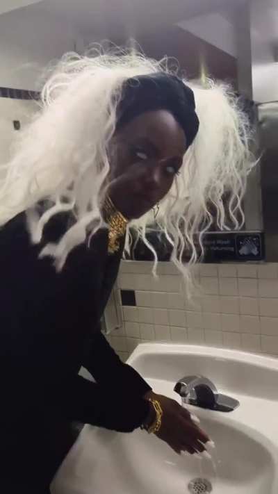 Lupita as Storm for Halloween