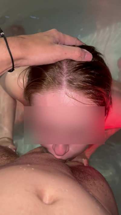 He invited me to his hot tub so I invited him in to my throat