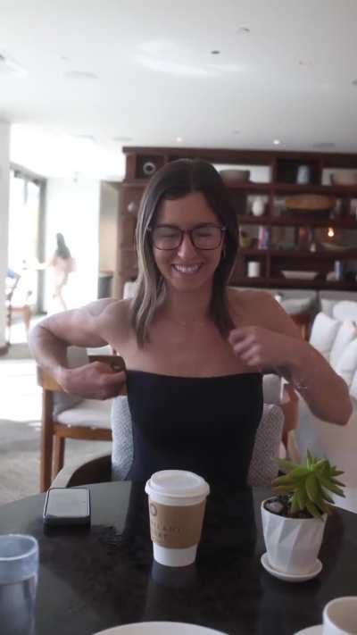 Dared to flash during morning coffee