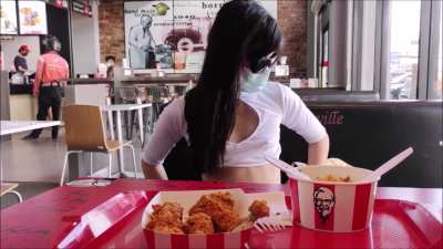 Flashing my body inside a busy KFC and got caught, full video on onlyfans