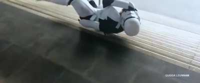 The way that the helmet bounces off!