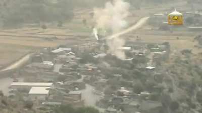 Taliban laying down fire on US base in Kunar with shoulder fired recoilless, 2014