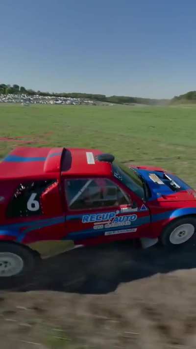Visceral drone follow cam of Peugeot 205 driven by Vincent Foucart