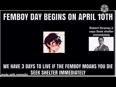 🤮🤮🤮 ew femboy day begins in 3 daysseek shelter immediately😭😭😭😱😱😳