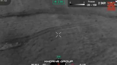 "Snake" Battery of the Khorne Group shelling russians attempting to reach their dugouts with cluster ammunition, likely Huljaipole-Robotyne area, Ukraine, late March 2024