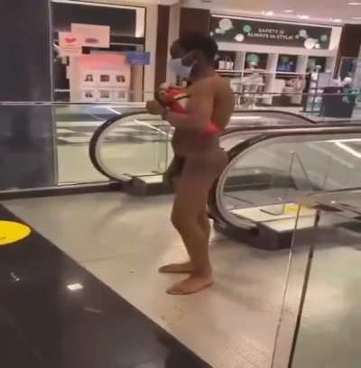 Naked guy at the Mall gets whacked by a dude who's seen enough dick &amp;amp; ass for the day.